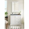 James Martin Vanities De Soto 36in Single Vanity, Bright White w/ 3 CM Charcoal Soapstone Quartz Top 825-V36-BW-3CSP